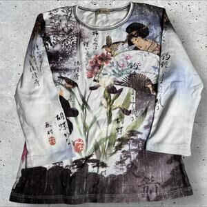 Japanese Geisha‎ Cactus Brand Lady Blouse Size S